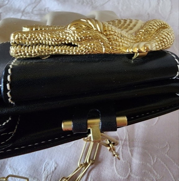 Barry Kieselstein-Cord Vintage Shoulder Bag with Alligator Accent, EUC - Picture 13 of 16